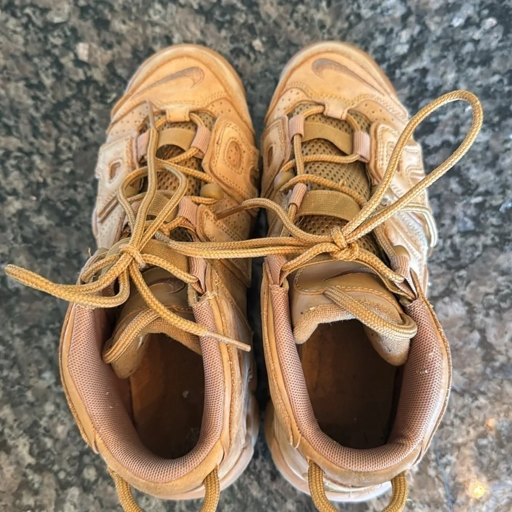 Nike air Uptempo Kids Tan Sneakers 5.5Y